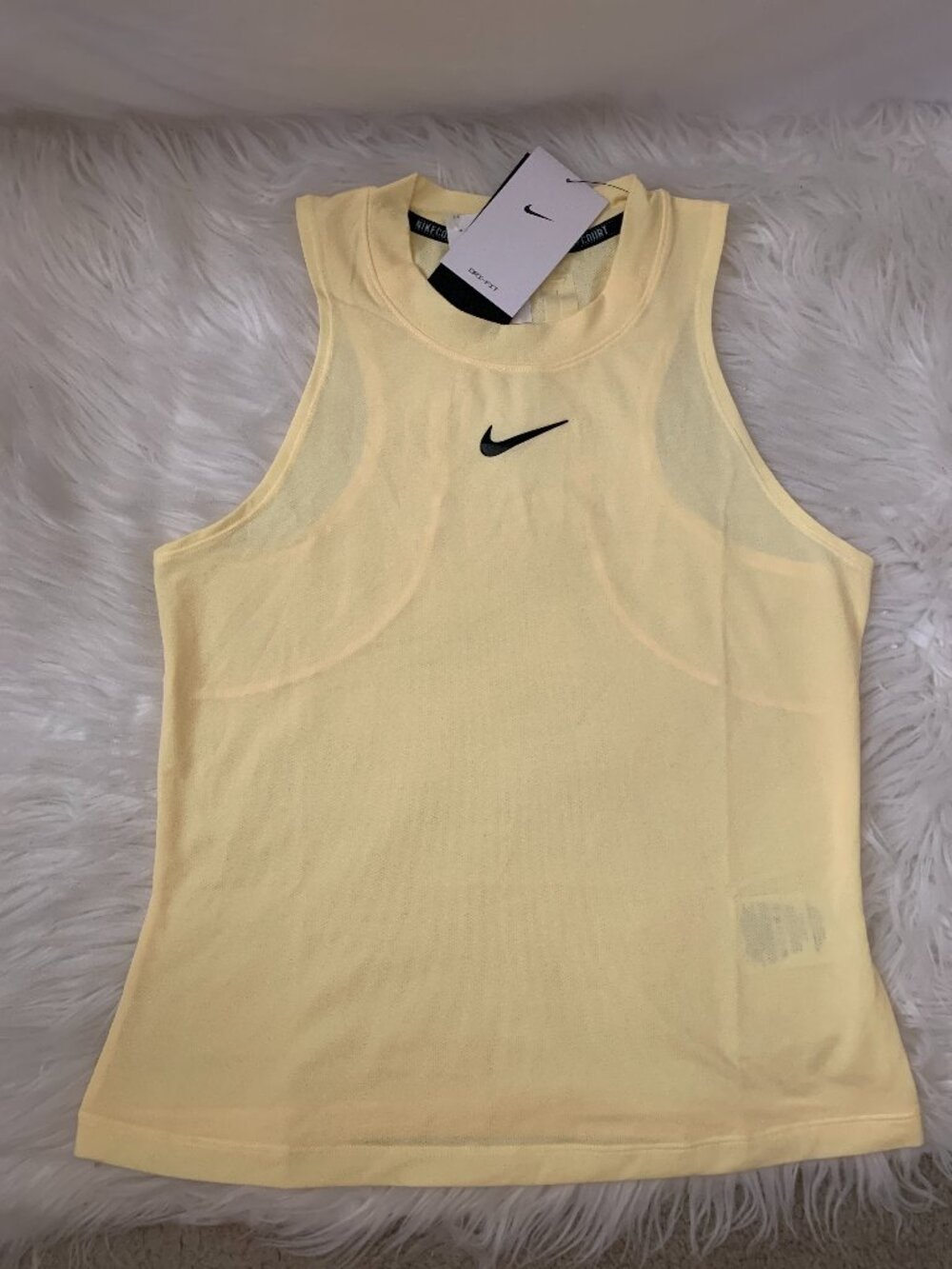 NIKE COURT Advantage Tennis Tank Top in Yellow Sz MEDIUM